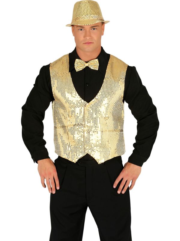 Pailletten Gilet Goud