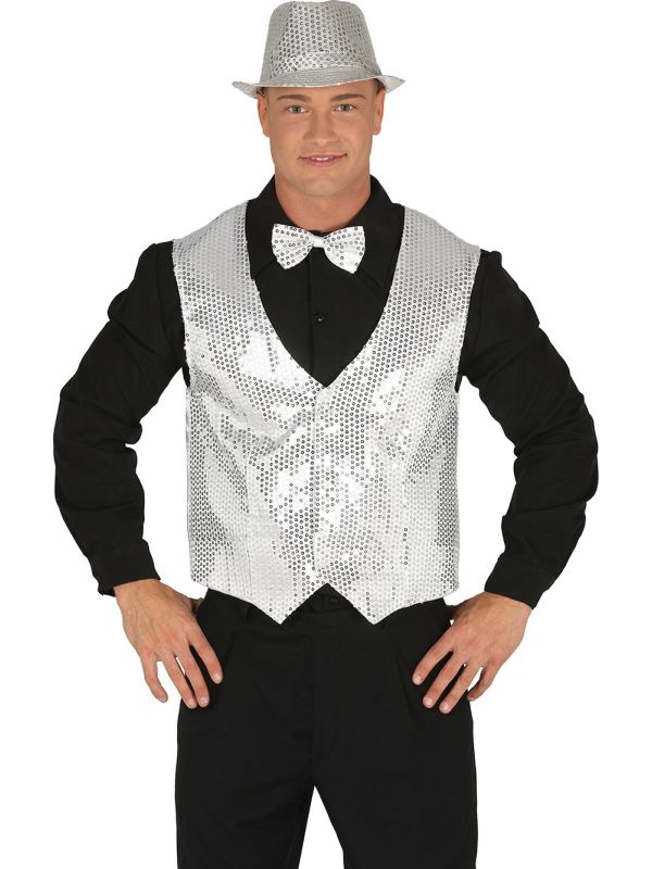 Pailletten Gilet Zilver