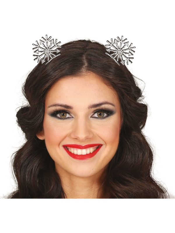 Pailletten Kerst Haarband met Sneeuwvlokken