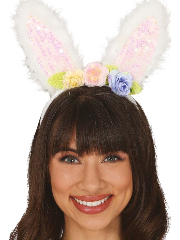 Pailletten Konijnenoren Haarband