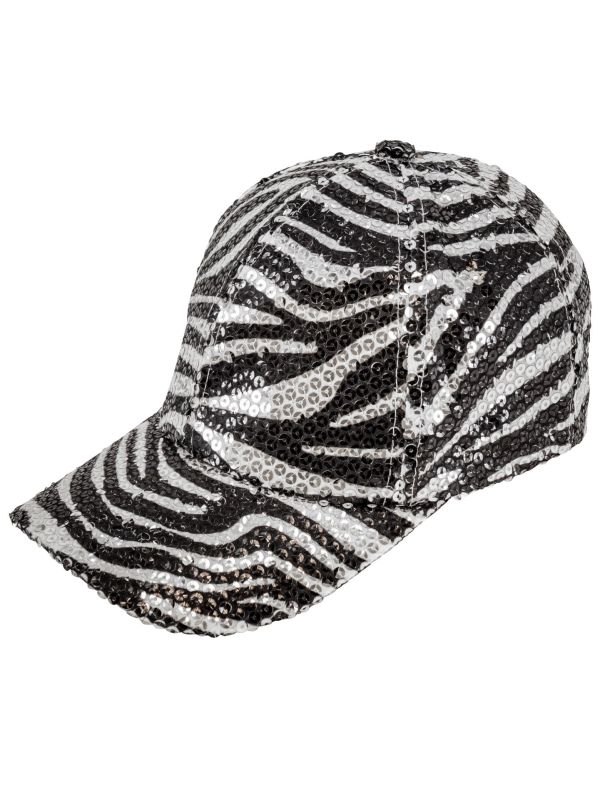 Pailletten Pet Zebra Zilver Dames Heren