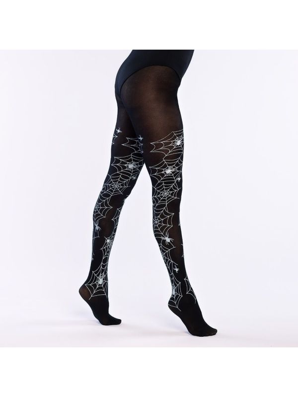 Panty met Witte Spinnenwebben Details