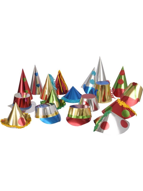 Papieren Metallic Hoedjes Set 36 stuks
