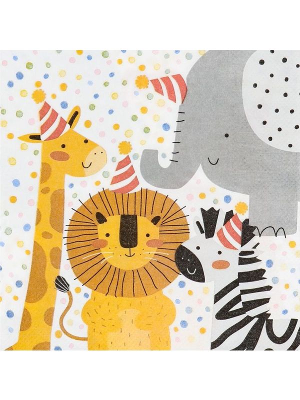 Papieren Safari Servetten set Van 20