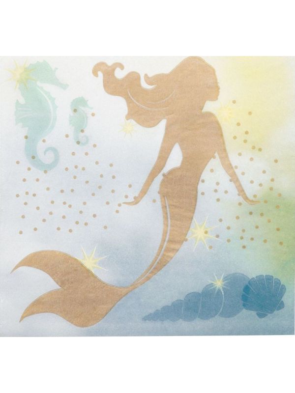 Papieren Zeemeermin Servetten 20 Stuks