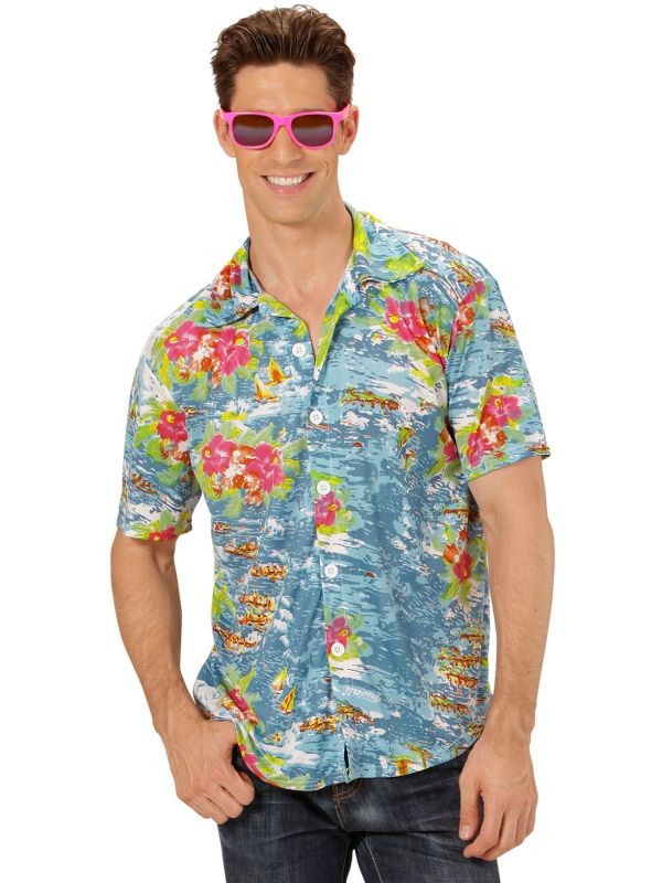 Paradise Hawaii Shirt Lichtblauw