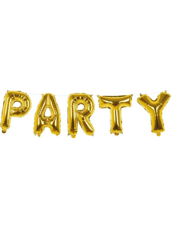 Party' Gouden Folieballonslinger 3M