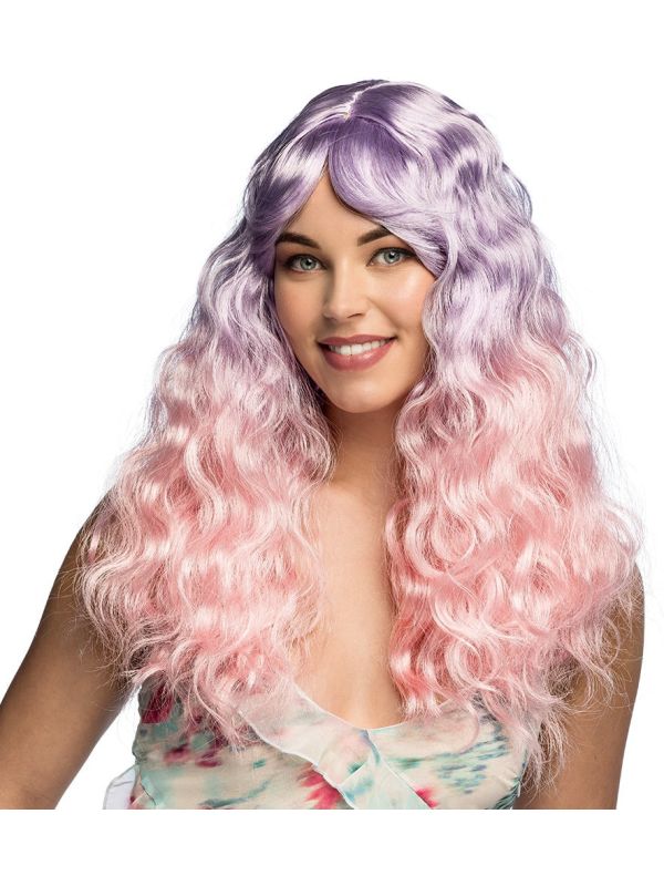 Pastel Pruik Dames Paars Roze