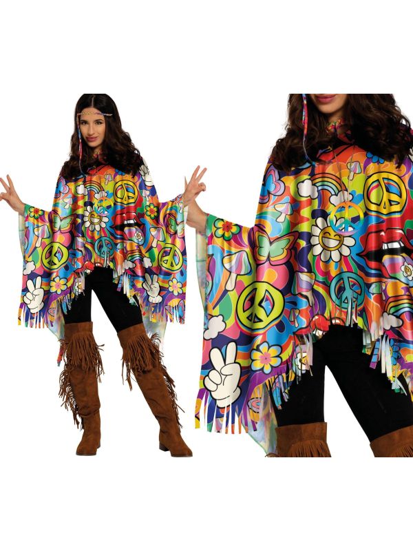 Peace Hippie Poncho Dames