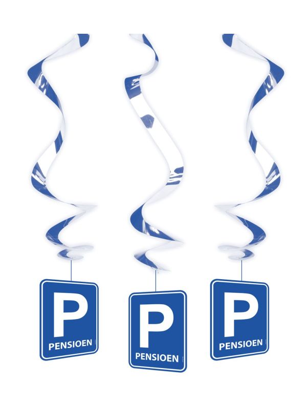 Pensioen Parkeerbord Swirl Decoratie