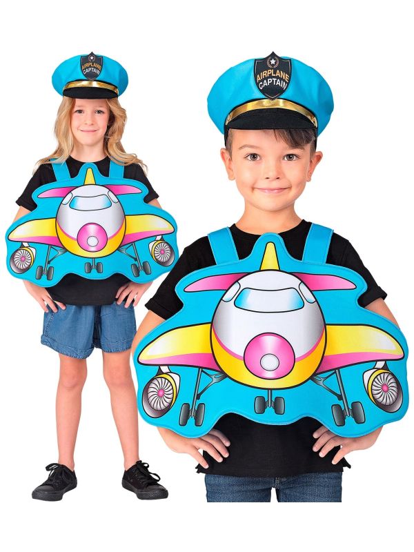 Piloot Vliegtuig Kostuumset Kinderen 110-116 cm