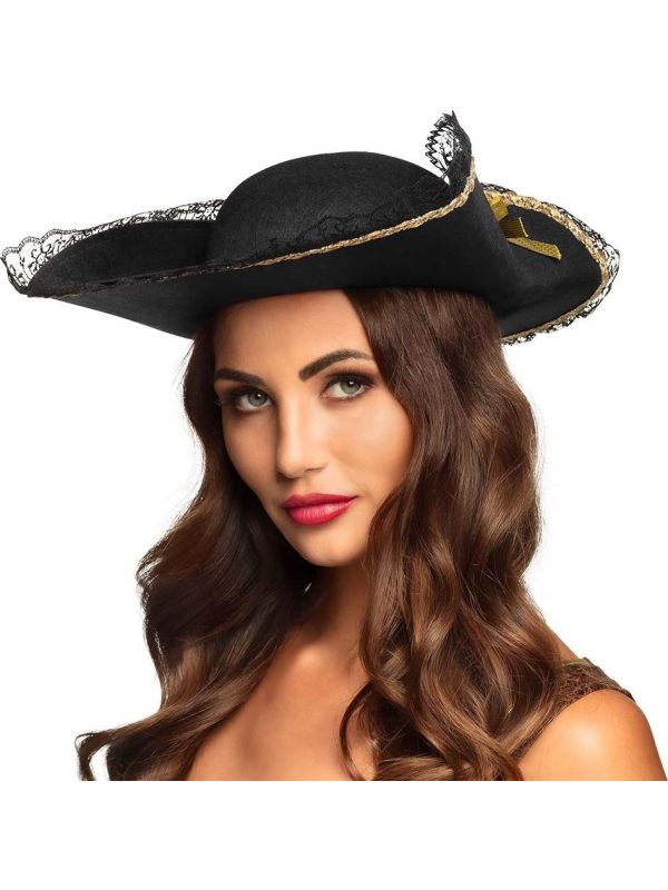 Piraat Fanny Hoed Zwart
