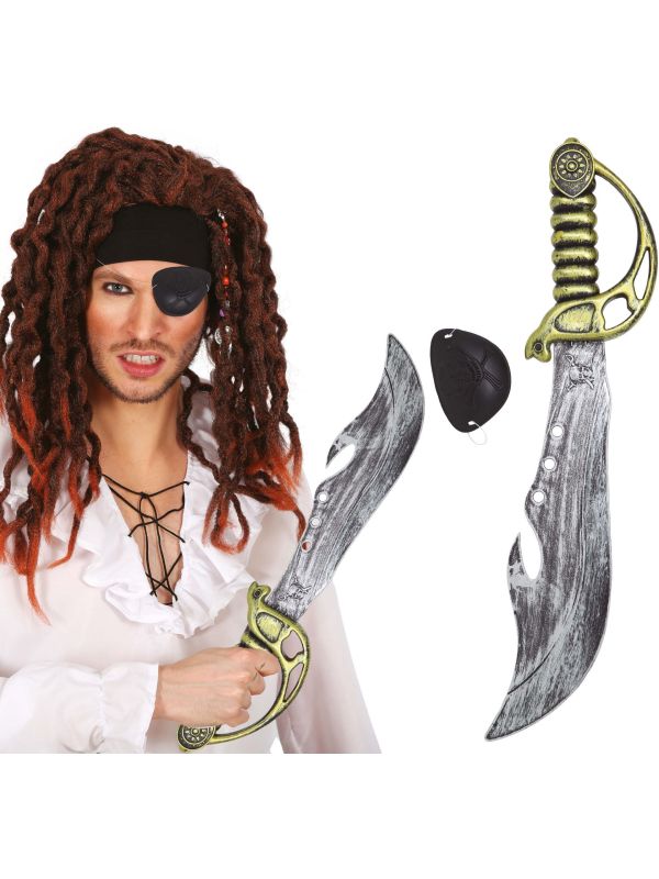 Piraten Accessoireset Zwaard Ooglap 2-Delig