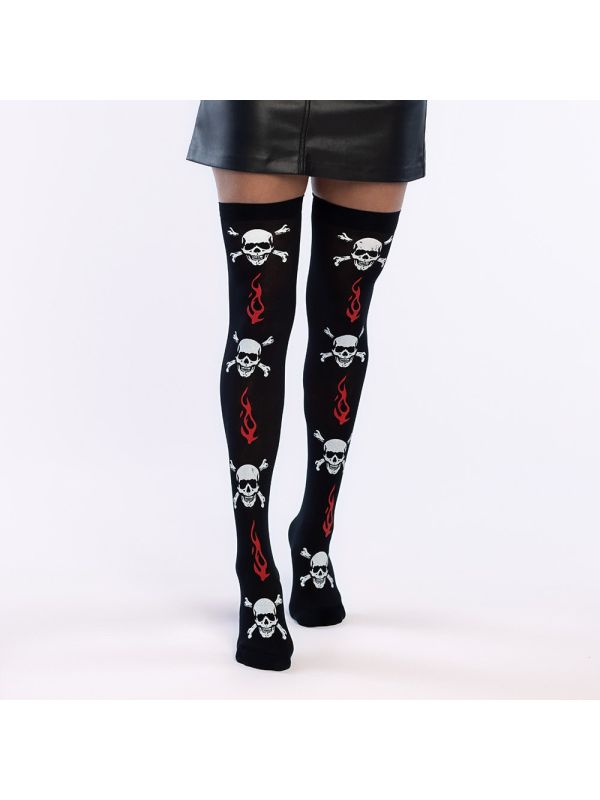 Piraten Kousen Zwart Halloween Dames