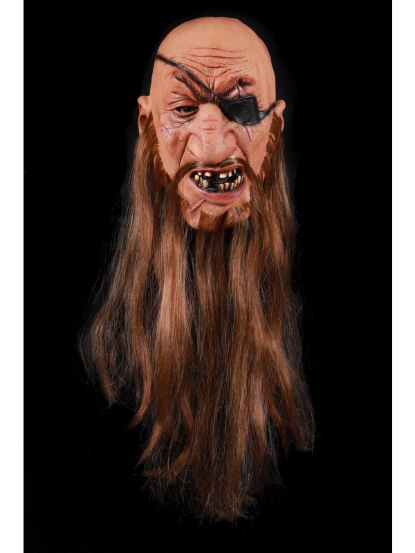 Piraten Masker Latex met Baard en Ooglapje Halloween