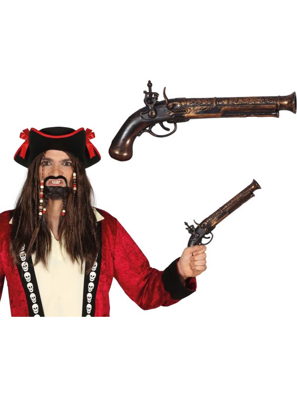 Piraten Pistool Zwart 28cm