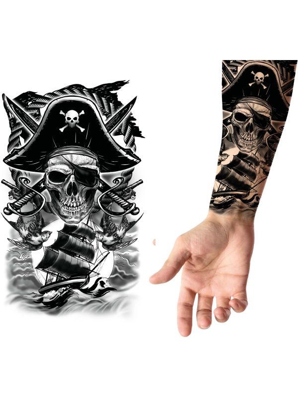 Piraten Plak Tattoo Zwart