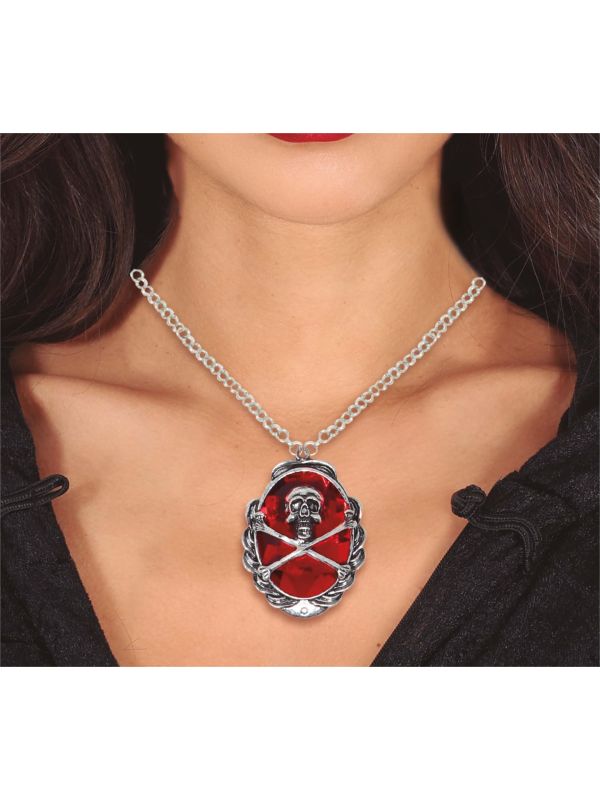 Piraten Robijn Medaillon Ketting