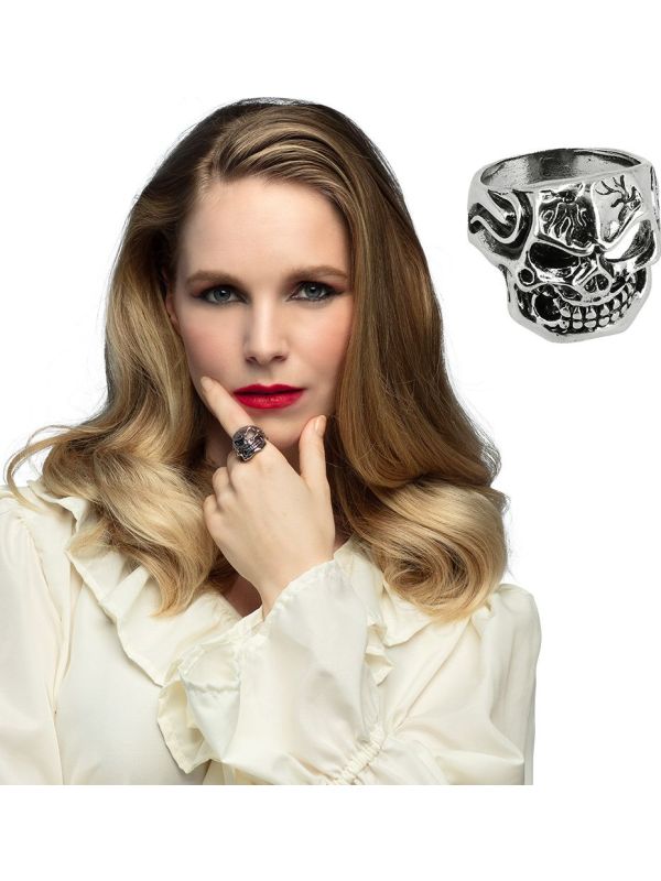 Piraten Schedelring Zilver