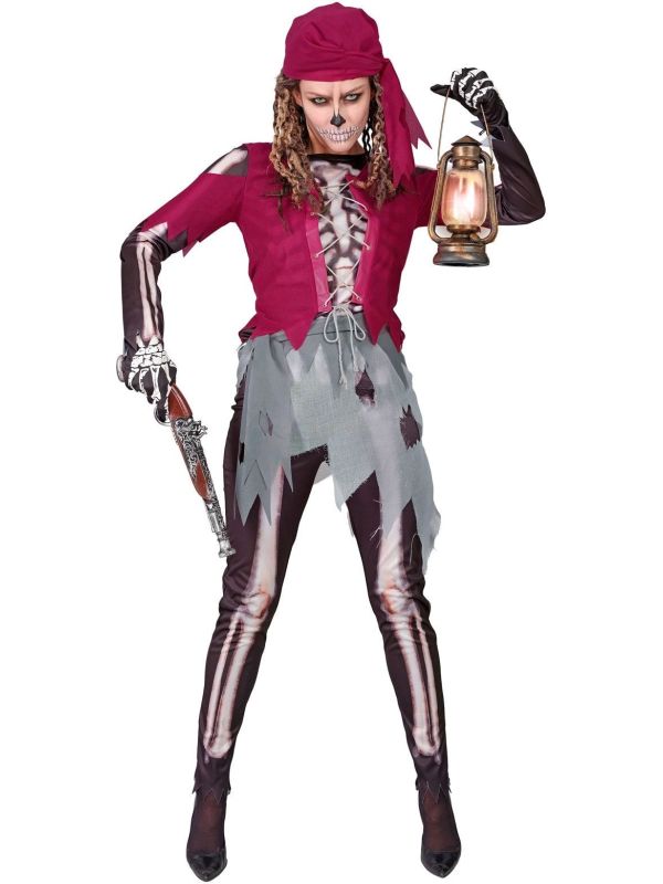 Piraten Skeletten Halloween Kostuum Dames