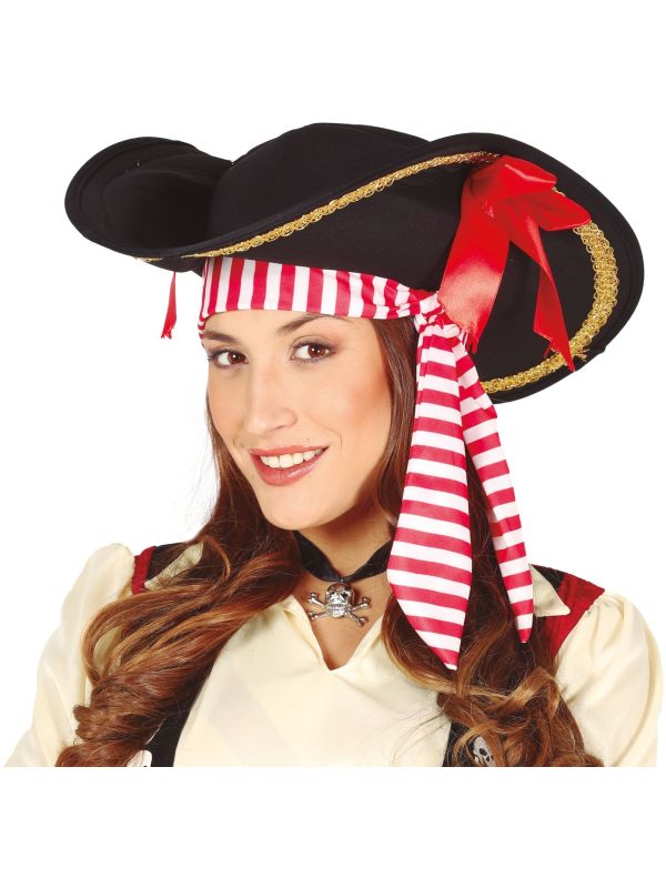 Piratenhoed met Strik en Hoofdband