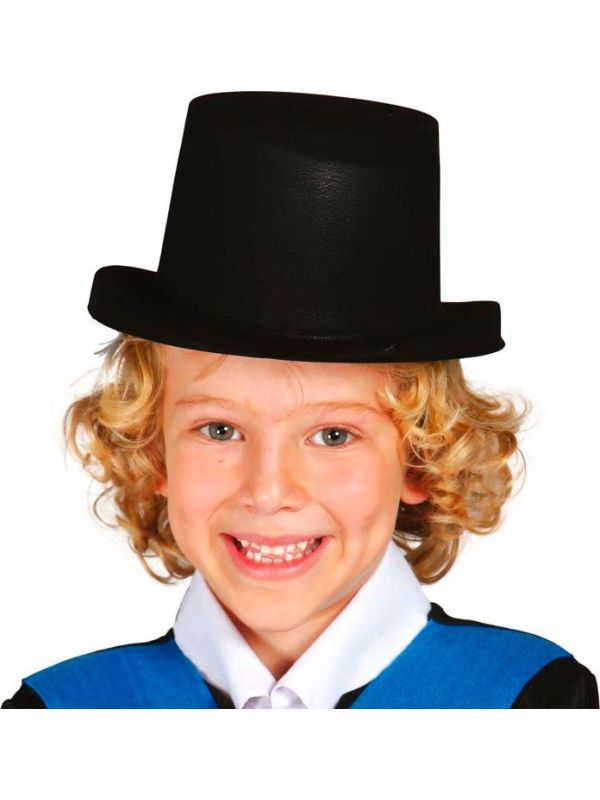 Plastic Hoge Hoed Zwart Kind