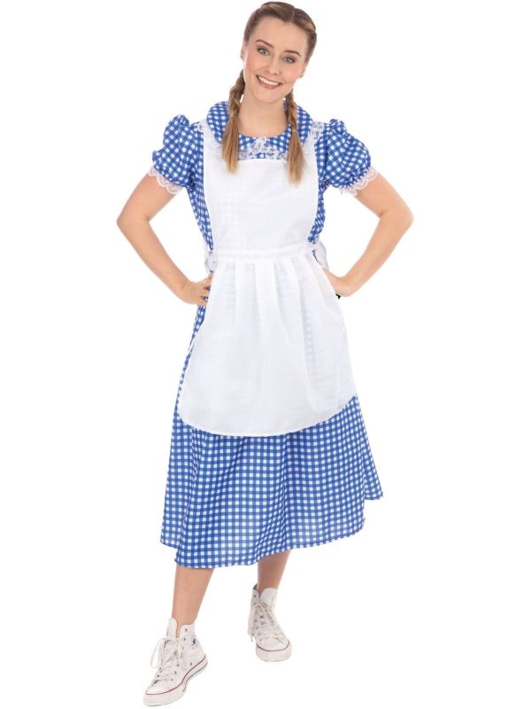 Platteland Boerin Jurkje Meisje Blauw