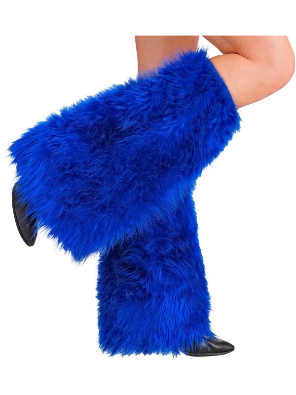 Pluche Blauwe Beenwarmers Carnaval