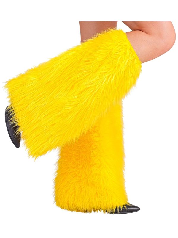 Pluche Gele Beenwarmers Carnaval