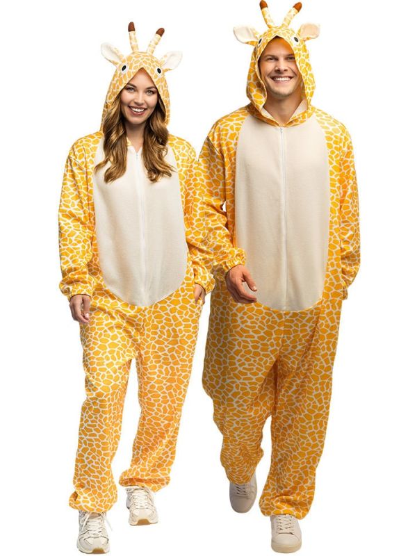Pluche Giraffe Onesie Kostuum Volwassenen