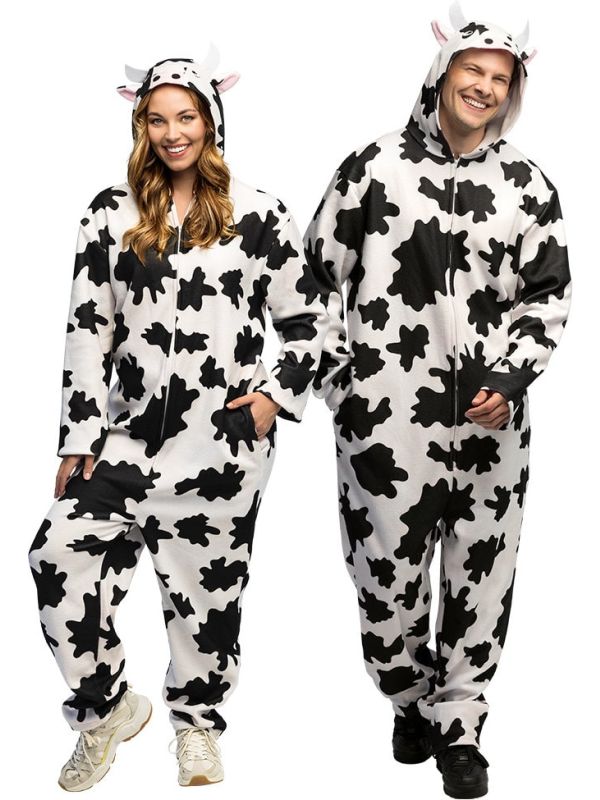 Pluche Koe Onesie Kostuum Volwassenen