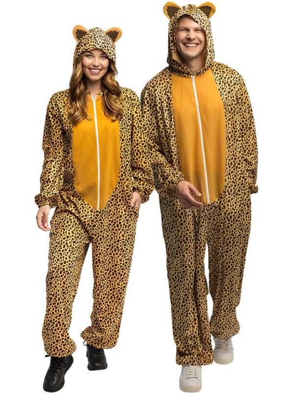 Pluche Luipaard Onesie Kostuum Volwassenen
