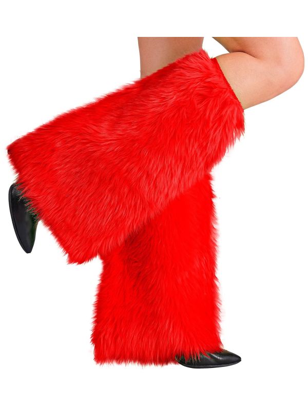 Pluche Rode Beenwarmers Carnaval