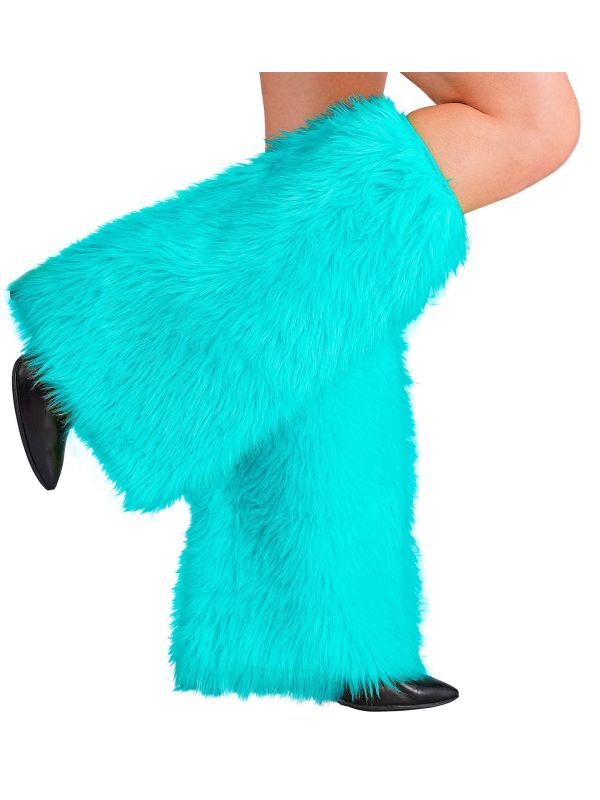 Pluche Turquoise LichtBlauw Beenwarmers Carnaval