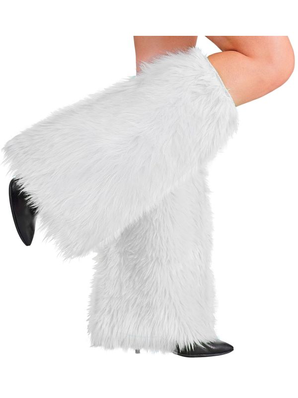 Pluche Witte Beenwarmers Carnaval