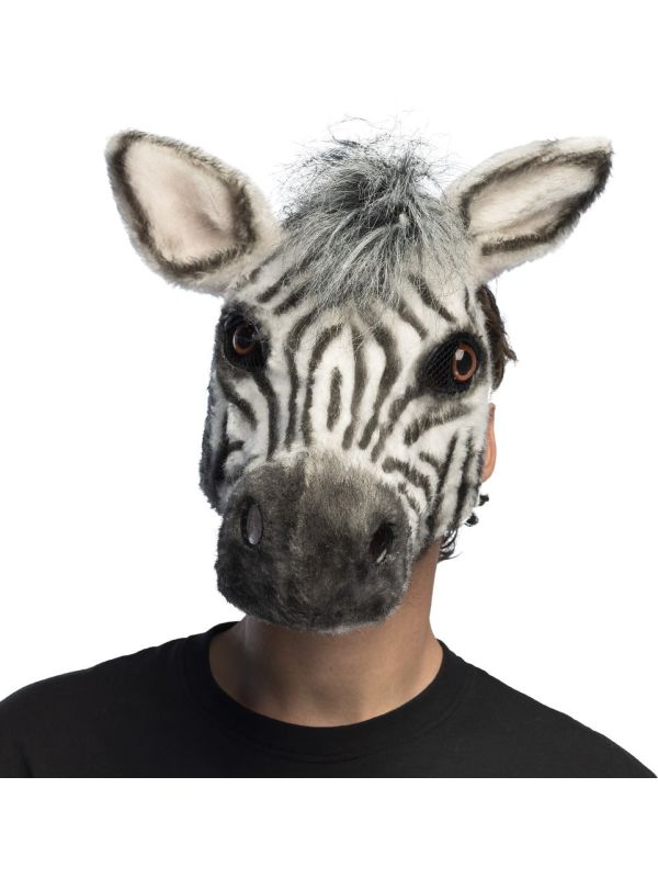 Pluche Zwarte Zebra Masker