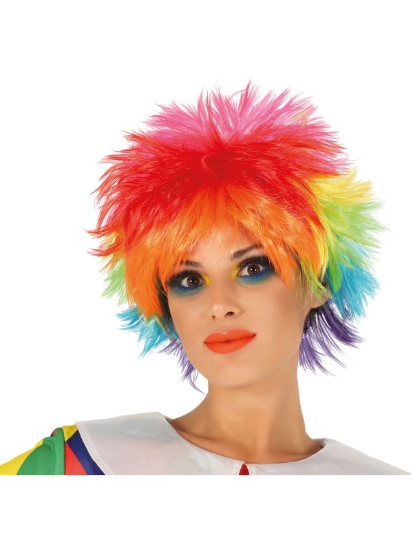 Plukkerige Clownspruik Meerkleurig