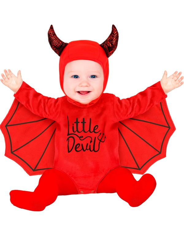 Plush Devil Jumpsuit met Muts Rood Kinderen 98 cm
