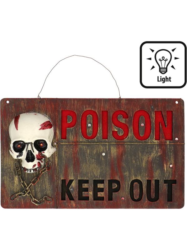 Poison Keep Out Waarschuwingsbord met Verlichting Halloween