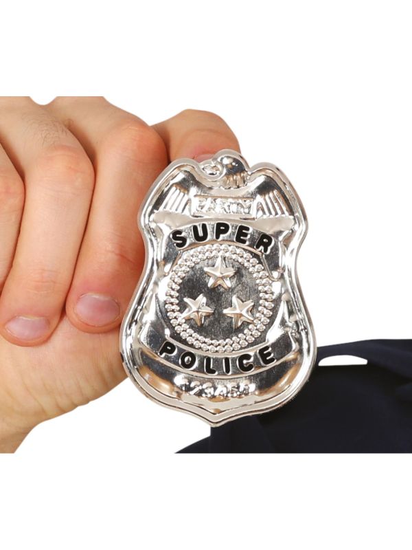 Politie Badge Zilver 7cm