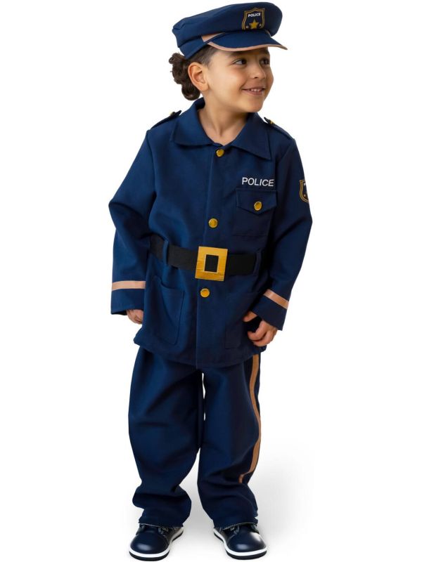 Politie Kostuum met Pet Blauw Jongens Meisjes