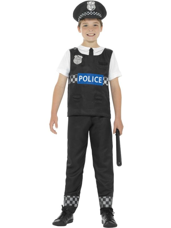 Politie Outfit Jongens Zwart Wit