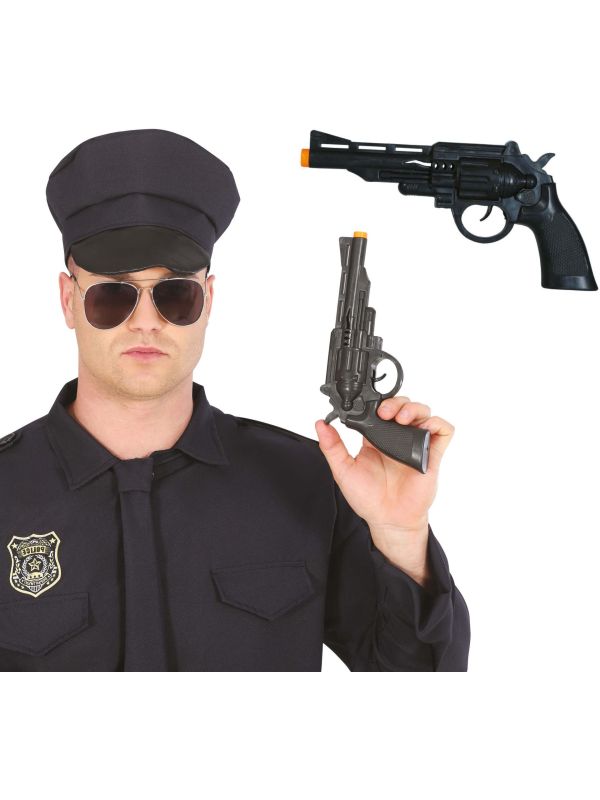 Politie Revolver Zwart 27cm