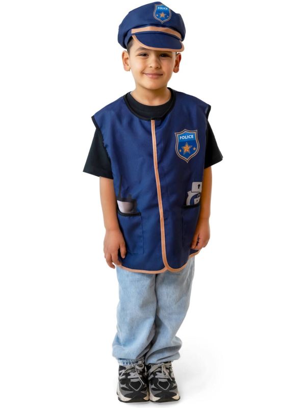 Politie Vest Blauw Jongens Meisjes met Pet