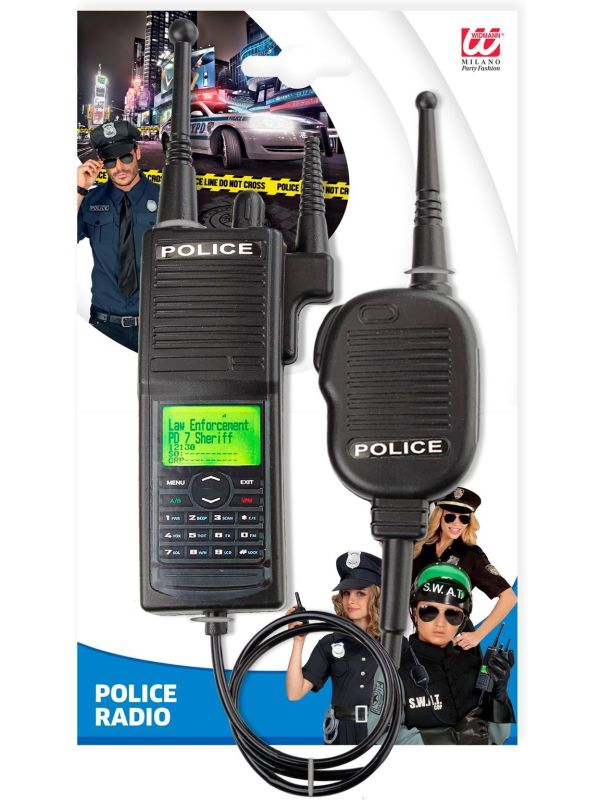 Politiekostuum voor kinderen, met walkietalkie, stickstok, halster en fluitje, politiespeelgoedset voor jongens, carnaval en cosplay, voor 2-12 jaar (11-delige set, 2-4 jaar (100-110 cm