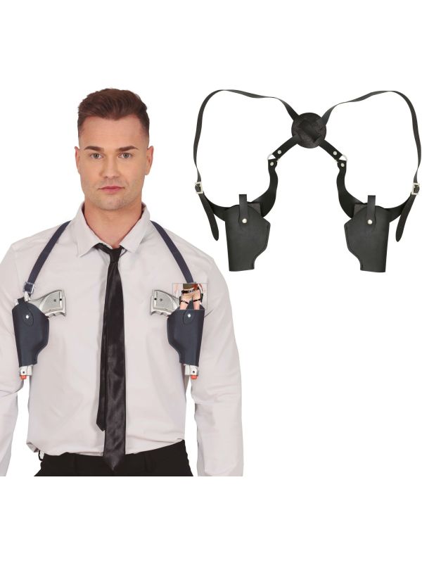 Politie Zwarte Dubbele Schouderholster