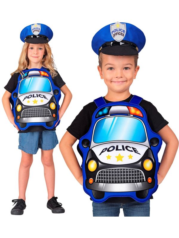 Politieauto Kostuumset met Pet Kinderen 110-116 cm