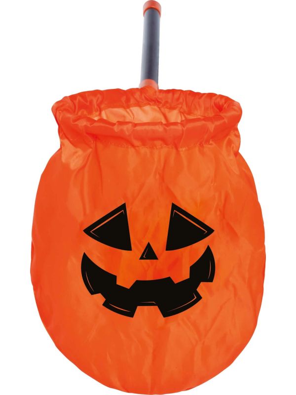 Pompoen Snoepzak met Stok 50cm