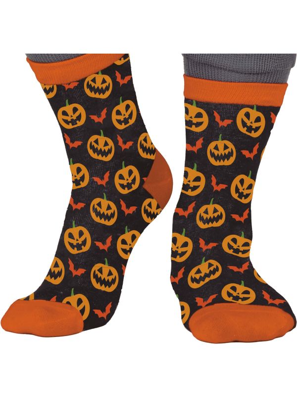 Pompoen Sokken Halloween Kind Zwart Oranje