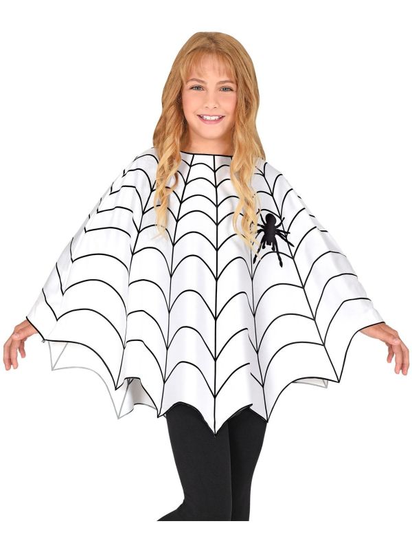 Poncho Meisjes Spinnenweb